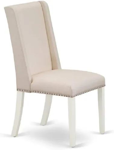 Miniatura 6 de East West Furniture HLFL3-LWH-01 Juego de mesa de comedor de 3 piezas contiene una mesa de cocina redonda con pedestal y 2 sillas de comedor Parson