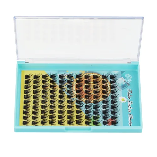 Miniatura 4 de Bodermincer Pestañas postizas de un solo racimo con rizo C, abanicos de volumen, pestañas individuales segmentadas naturales (0.394 pulgadas)