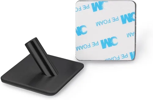 Miniatura 7 de Fotosnow Ganchos de pared adhesivos negro mate, curva de bloqueo de 15 libras, antideslizante, acero inoxidable, sin taladro, ganchos para baño