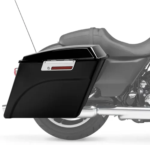Miniatura 6 de XFMT Alforjas Extendidas Negras Brillantes de 5 Pulgadas con Tapas, Llaves del Pestillo para Harley Touring FLH FLT Electra Glide Road King Ultra
