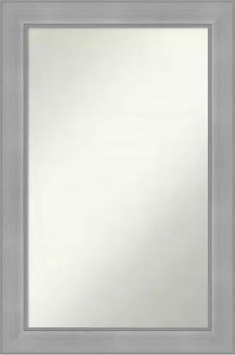 Miniatura 14 de Amanti Art Espejo de baño plateado para sobre el fregadero, 24 x 24 pulgadas, espejo cuadrado de peltre forjado a medida, marco de madera casual