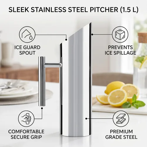 Acero inoxidable con protector de hielo Jarra de bebida fría Home Hotel Water Pot (1.5L)