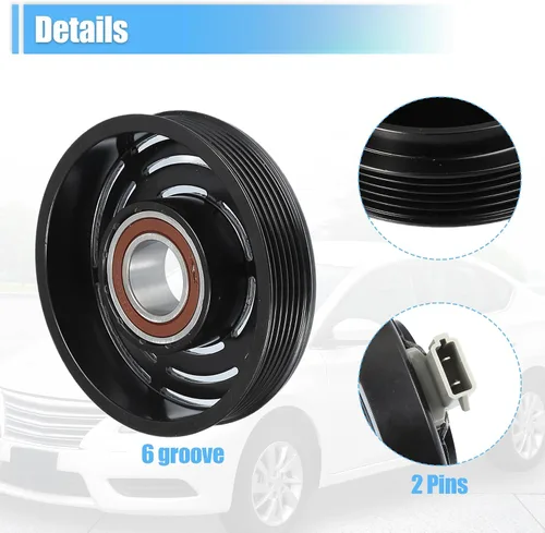 Miniatura 4 de uxcell juego de embrague para compresor de aire acondicionado reemplazable para reparación de embrague de Ford F-150 1997-2006