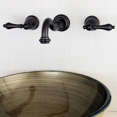 Miniatura 2 de Kingston Brass KS3125AL - Grifo de baño vintage con 2 manijas para montaje en pared, bronce aceitado Oil Rubbed Bronze