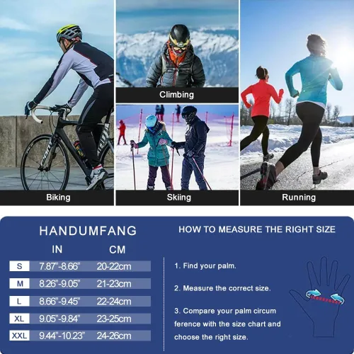 Miniatura 6 de Guantes de invierno para hombres y mujeres, pantalla táctil térmica, resistentes al agua, resistentes al viento, para correr, ciclismo, conducción
