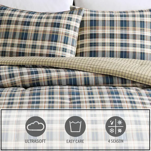 Miniatura 10 de Eddie Bauer - Juego de edredón tamaño Queen, ropa de cama reversible de algodón con fundas a juego, decoración del hogar para todas las estaciones
