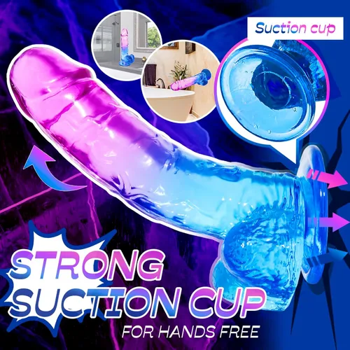 Miniatura 3 de Consolador realista de 7.8 pulgadas para mujeres y parejas, juguete de silicona de doble densidad con ventosa fuerte, diseño impermeable suave