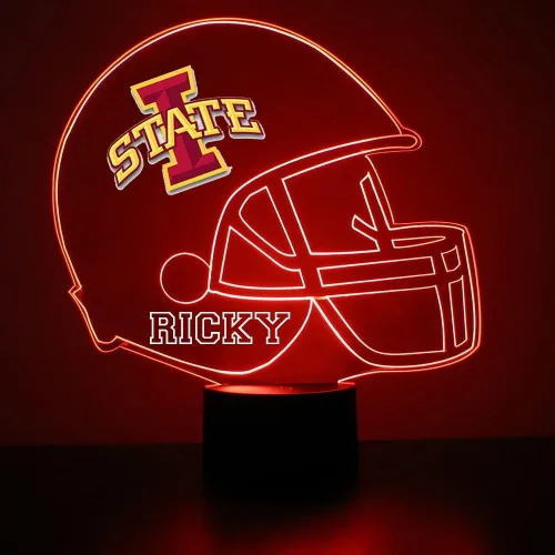 Miniatura 35 de Lámpara nocturna con señal LED personalizada de casco de fútbol de la Universidad de Alabama Crimson Tide con nombre o imagen personalizada