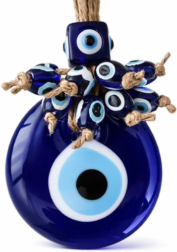 Adorno decorativo turco de ojo turco de 2.3 pulgadas, colgante de pared azul de ojo turco para colgar en una caja, decoración de pared con dije de 1