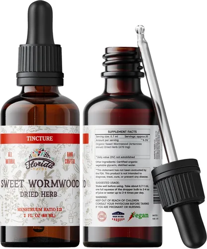 Tintura orgánica de ajenjo dulce, suplemento natural de limpieza intestinal y limpieza digestiva, extracto de hierba de ajenjo para desintoxicación,