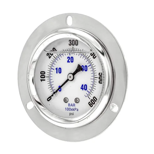 Miniatura 19 de PIC Gauges PRO-204L-254G Medidor de presión industrial relleno de glicerina con brida frontal con carcasa SS, internos de latón, lente de plástico