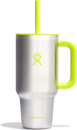 Miniatura 34 de Hydro Flask Vaso de Viaje con Asa, Tapa y Pajita - Acero Inoxidable Aislado en 24 Oz Aloe