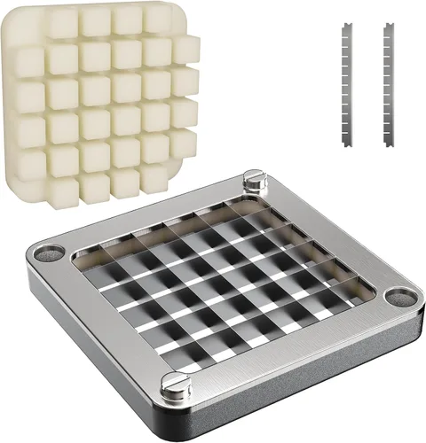 Miniatura 14 de Picador comercial de frutas de verduras con 6 cuñas y cuchilla de 1/4 ″ y 3/8 ″ y 1/2 pulgadas Cortador de alimentos profesional Cortador de papas