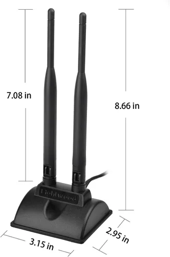 Miniatura 6 de Eightwood Antena WiFi macho RP-SMA de doble banda de 2.4 GHz y 5 GHz + cable hembra RP-SMA de 9.8 pulgadas, paquete de 2 unidades para tarjeta