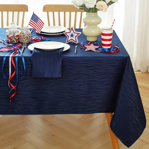 Miniatura 9 de MATIRUG Mantel de jacquard negro, tela de mesa suave y sin arrugas, resistente a derrames y con textura para graduación, cocina, comedor, decoración