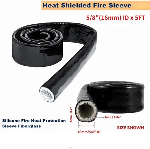 Miniatura 2 de Manga térmica de 5/8 pulgadas ID (16 mm) con protección contra el fuego, termo blindaje de silicona recubierto de fibra de vidrio para líneas