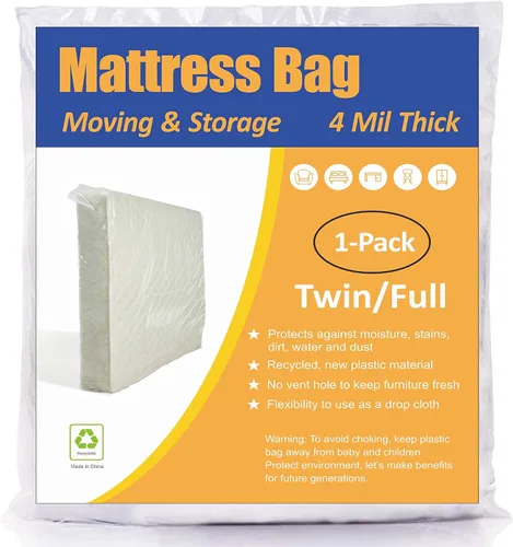 Miniatura 18 de ComfortHome Bolsa de colchón para mudanza y almacenamiento, 4 milímetros extra grueso, tamaño individual y matrimonial, paquete de 2
