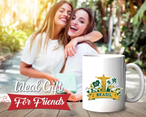 Miniatura 2 de Taza de café de Brasil de 11 onzas, bandera de Brasil, Río de Janeiro, fútbol, fútbol Art Deco, estatua de recuerdo para viajeros, hombres
