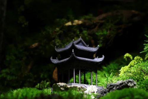 Miniatura 4 de KARESANSUI Pabellón chino tradicional - decoración de terrario, decoración de acuario chino, accesorios de jardín de hadas, decoración de paludario