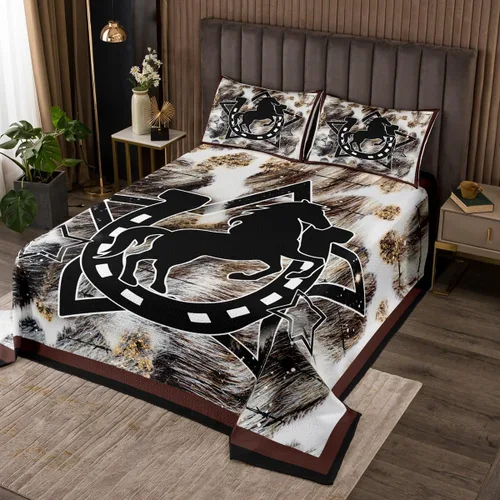 Miniatura 9 de Feelyou Colcha de vaquero occidental, tamaño King, diseño rústico de Texas Star con botas de vaquero, colcha acolchada para niños pequeños, diseño