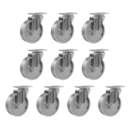 Miniatura 45 de Ruedas industriales resistentes de 3 x 1.25 pulgadas, capacidad de 350 libras, ruedas de hierro fundido y marco de acero para carros, carritos