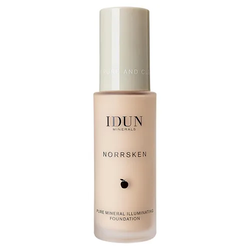 IDUN Minerals Base líquida Norrsken – Cobertura suave y sedosa – Acabado luminoso y húmedo para piel seca y opaca – Maquillaje vegano y resistente