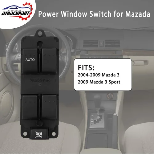 Miniatura 3 de Interruptor principal de elevalunas eléctrico delantero izquierdo lado del conductor para Mazda 3 2004 2005 2006 2007 2008 2009 Mazda 3, 2009
