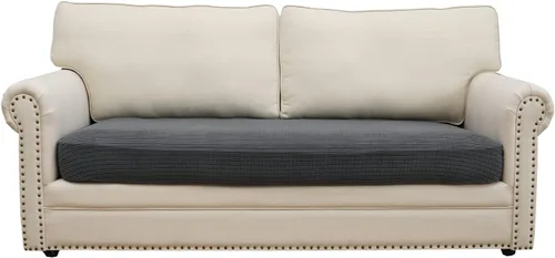Miniatura 20 de Eismodra - Funda de sofá modular y en forma de L, funda para chaise longue, funda elástica mágica para sofá de 3 cojines en forma de L, funda