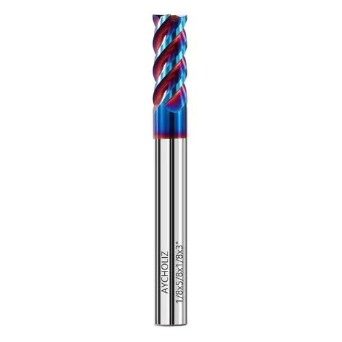 Miniatura 17 de Juego de fresas de extremo cuadrado de carburo sólido de 1/2 "65HRC extralarga de 4 pulgadas, cortador de fresado CNC de 4 flautas para acero