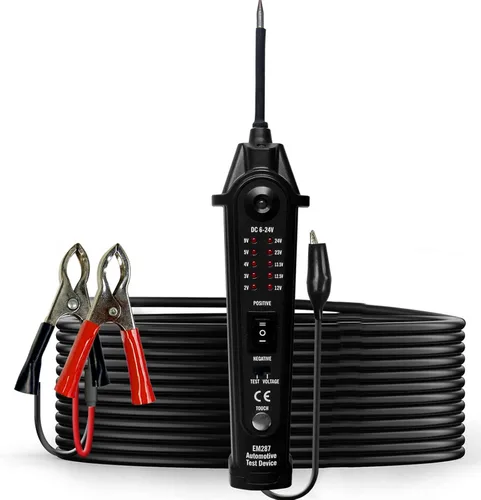 Miniatura 10 de allsun Probador profesional de circuitos automotrices, buscador de cortocircuitos con alarma de zumbador y luz LED, sonda detector de potencia