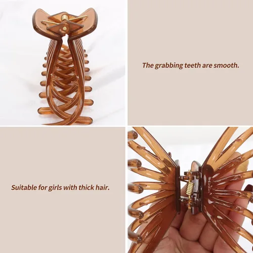 Miniatura 7 de Pinzas para el cabello grueso, paquete de 4 pinzas de gelatina extra grandes para mujeres, accesorios para el cabello de 4.75 pulgadas para mujeres
