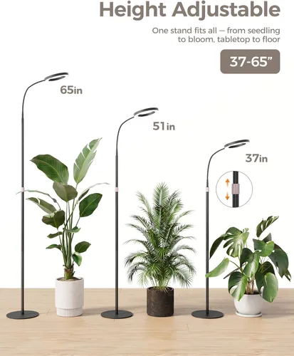 Miniatura 4 de Bamworld Luces de cultivo para plantas de interior, luces de plantas de espectro completo para cultivo en interiores, lámpara de cultivo de piso