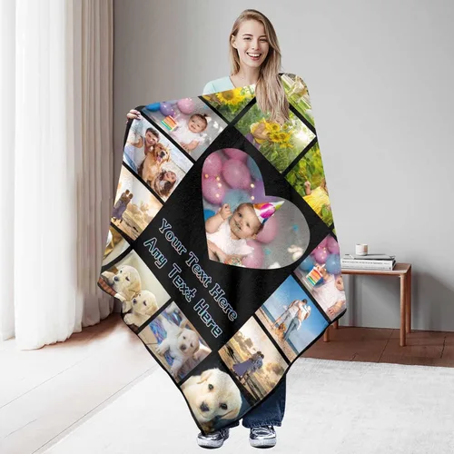 Miniatura 5 de Artsadd Manta personalizada con foto, mantas personalizadas para papá y abuelo, regalos del Día del Padre, manta conmemorativa para la familia