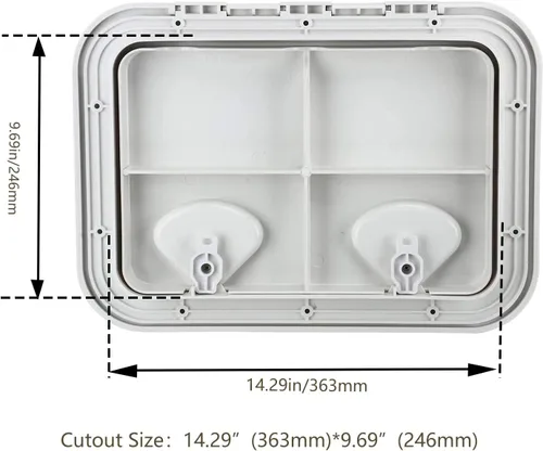 Miniatura 3 de Amarine Made Marine Deck Hatch Boat Deck Hatch Access Hatch & Lid 12-3/8" X 17-1/4" - White - 315mmx440mm Blanco