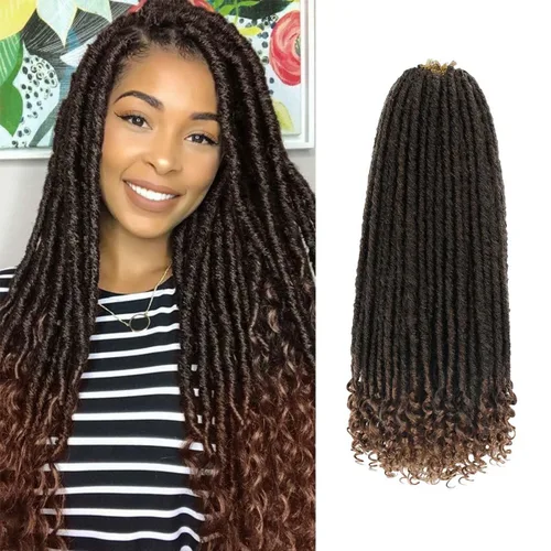 Miniatura 14 de 6 paquetes de cabello de ganchillo Goddess Locs, locs falsos rectos de 12 pulgadas para ganchillo, extensiones de cabello sintético suave rizado