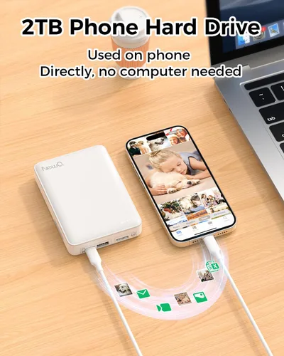 Miniatura 2 de NEWQ Disco duro para teléfono y computadora: dispositivo de almacenamiento flash USB Memory Stick para iPhone, iPad, MacBook compatible con Apple