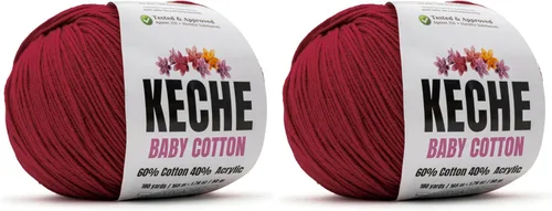 Miniatura 51 de Keche Hilo de algodón, 60% algodón, 40% hilo acrílico, hilo de algodón suave para crochet y tejer, hilo amigurumi, 1 madeja/bola, 1.76 onzas (50g)
