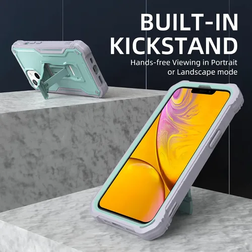 Miniatura 4 de Funda para Apple iPhone 13 (no iPhone 13 Pro), protección de grado militar a prueba de golpes con protector de pantalla HD de vidrio templado