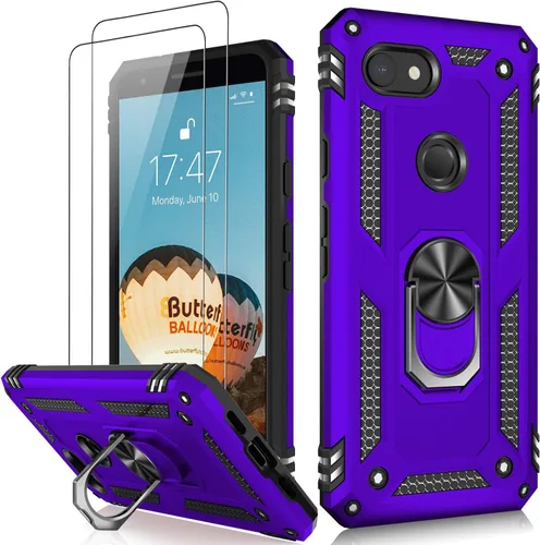 Miniatura 44 de LUMARKE Funda para Google Pixel 5 con protector de pantalla, pasa 16 pies, probada en caídas, grado militar, con soporte de anillo magnético, Rojo