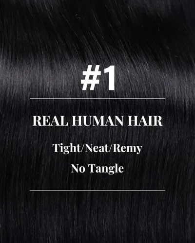 Miniatura 3 de Hetto - Extensiones de cabello humano real para coser, color negro azabache, #1, 12 pulgadas, 2.47 onzas Adhesivo suave, fuerte, uso diario