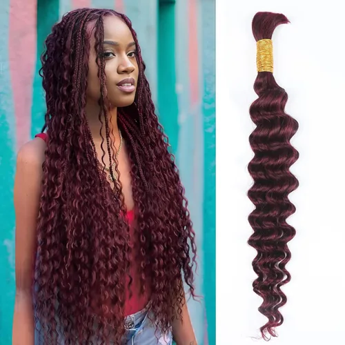Miniatura 11 de RESACA 1 paquete de 14 pulgadas, 1 paquete de 14 pulgadas, cabello humano virgen brasileño rizado 10A para trenzar, sin trama, 10A, para trenzas #27