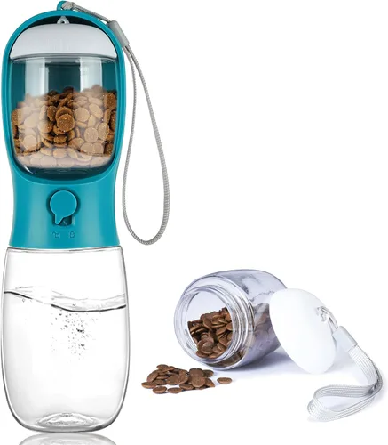 Miniatura 15 de Botella de agua para perros con recipiente para alimentos, dispensador de agua portátil a prueba de fugas para mascotas, para caminar, senderismo