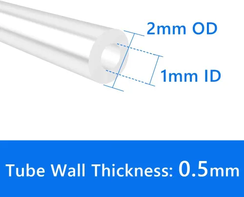 Miniatura 2 de Quickun Tubo de silicona pura, 1mm ID x 2mm OD Tubo de grado alimenticio de alta temperatura Tubo de manguera de silicona pura para elaboración