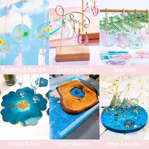 Miniatura 7 de Pmbqifay Kit de resina epoxi, resina epoxi transparente de 1.1 galones, alto brillo, sin burbujas, no se amarillea, autonivelante para manualidades