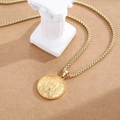 Miniatura 98 de Collar con colgante de plata de ley 925 con medalla de San Patrón, joyería religiosa para hombres y mujeres, con cadena de acero inoxidable 316L