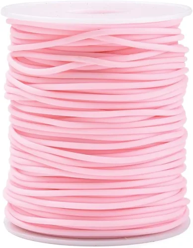 Miniatura 9 de FASHEWELRY 3 rollos de cables de goma huecos para tejer, cable de peluquero de 0.079 pulgadas (0.079 in), cables de silicona para tejer puntada
