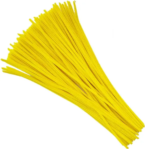 100 piezas de tallos de felpilla mullidos limpiapipas para artes y manualidades (amarillo)