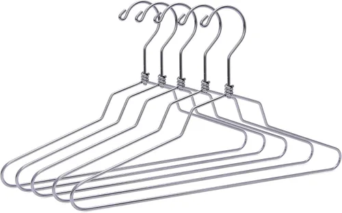 Miniatura 12 de Perchas de metal de calidad, gancho giratorio, acero inoxidable, resistente, ropa de alambre, 10 estándar, 17 pulgadas