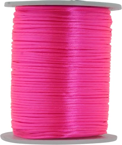 Miniatura 150 de Mandala Crafts Cordón de Satén de Nailon 2mm Cordón Rattail Champagne - 100 Yardas Cordón de Nailon Chino para Nudos Cordón de Seda Cola de Rata
