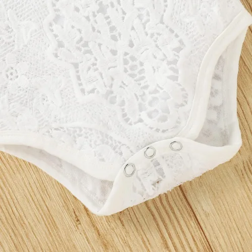 Miniatura 5 de Tikoubabe Ropa de bebé para niña y niño con encaje blanco y manga larga + pantalones vaqueros